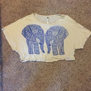 Elephant crop top shirt